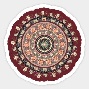 Cat Yoga Medallion Sticker